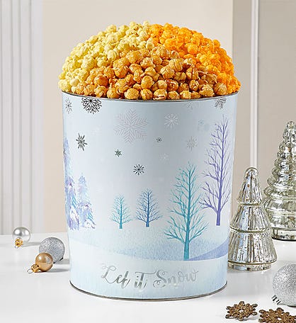 Sparkling Snowfall 3 1/2 Gallon 3 Flavor Popcorn Tin